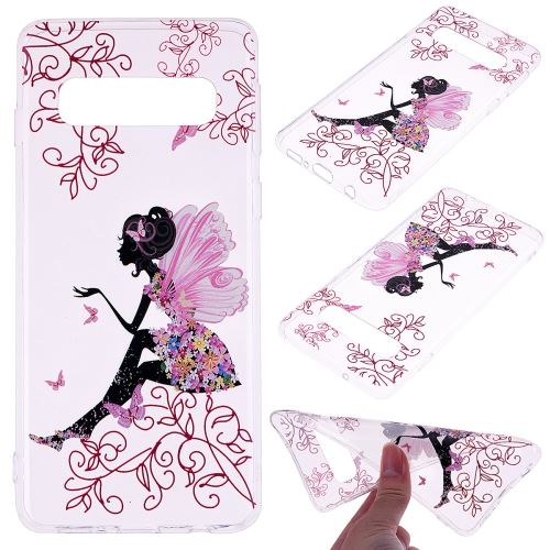 Coque en TPU impression de motifs fille papillon pour votre Samsung Galaxy S10
