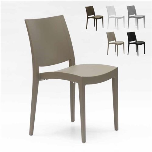 Chaise en polypropylène pour salle à manger bar et restaurant Grand Soleil Trieste, Couleur: Beige