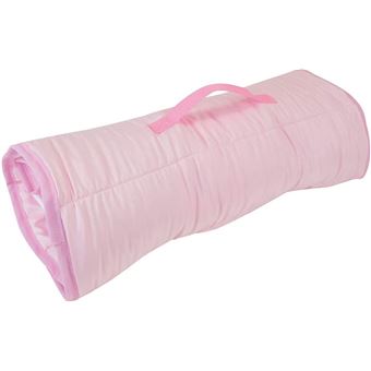 Tapis de sieste rose et blanc motif licorne facile à transporter