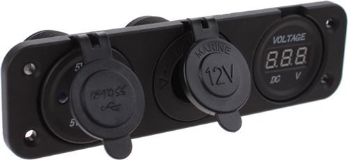 AutoStyle Boîtier encastrable USB de luxe avec cadre 12/24 volts 117 x 29 mm