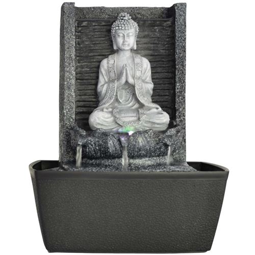 Zen'light scfrb1 fontaine d'intérieur mur bouddha prière gris foncé/noir 20 x 15 x 26 cm