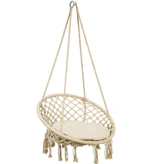 185x130cm Chaise Suspendue Romantique avec Coussin Confortable Hamac Fauteuil Suspendu Décoration