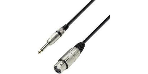 Câble de micro Adam Hall K3BFV0100 [1x XLR femelle - 1x Jack mâle 6.35 mm] 1 m noir