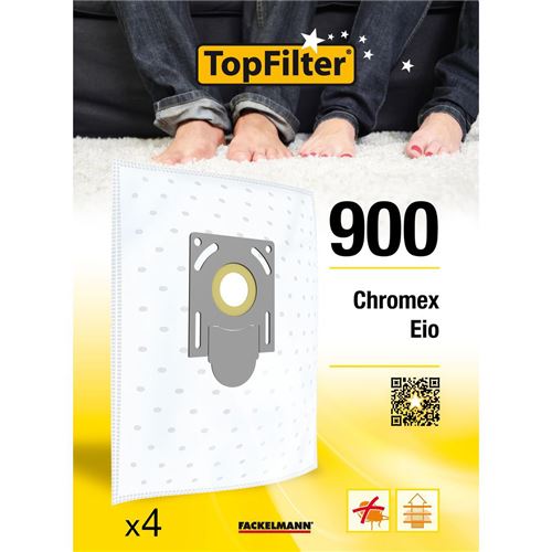 Lot de 4 sacs aspirateur pour EIO et Chromex TopFilter Premium ref 64900