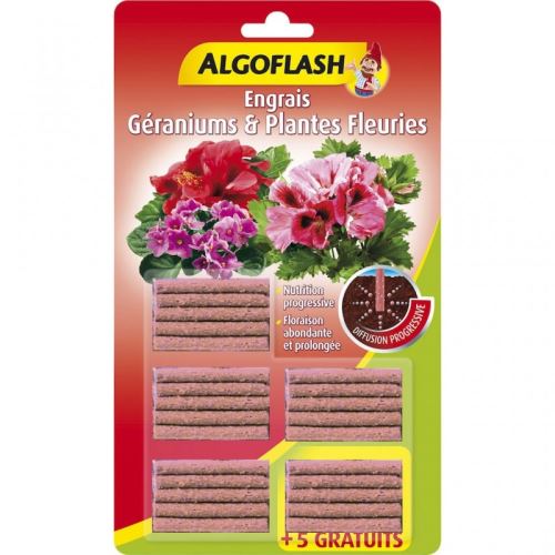 Batonnets Engrais Plantes fleuries 20 + 5 gratuits Algoflash