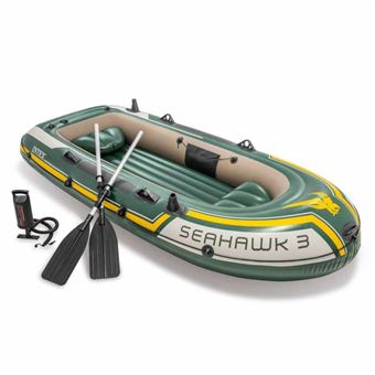 Kit Bateau Gonflable Intex Seahawk 3 Avec Rames Et Gonfleur Vert Et Jaune Bateau Pneumatique Equipements Sportifs Fnac