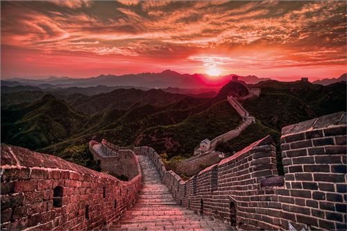 Maxi Poster 91,5 x 61 cm The Great Wall Of China Sunset