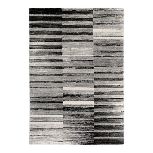 Tapis design noir et blanc rayé wild stripes esprit home