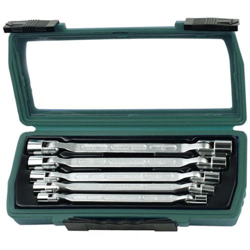 Kit de cl&eacute;s &agrave; cliquet doubles 5 pi&egrave;ces