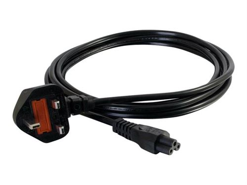 C2G Laptop Power Cord - Câble d'alimentation - IEC 60320 C5 pour BS 1363 (M) - CA 250 V - 1 m - moulé - noir - Royaume-Uni