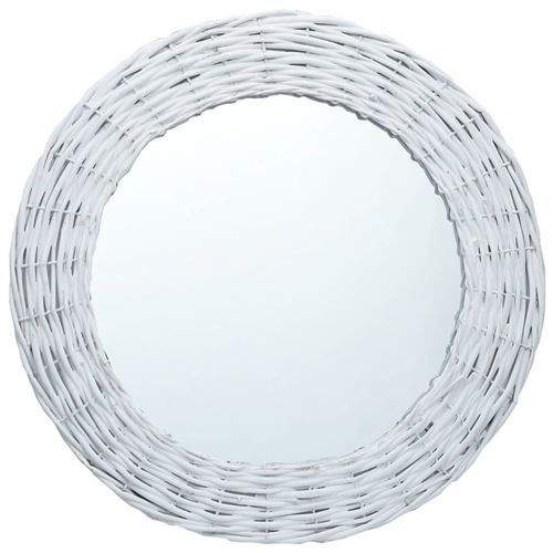 vidaXL Miroir Blanc 80 cm Osier