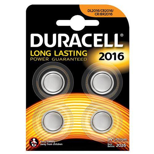 Duracell - Batterie CR2016 - Li - 90 mAh (pack de 4)