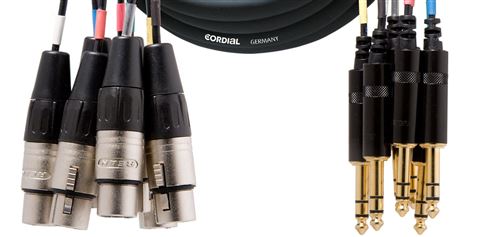 Cordial CML8-0FV5C - Câble multipaire 8 XLR femelles - 8 jacks mâles stéréo 5 m