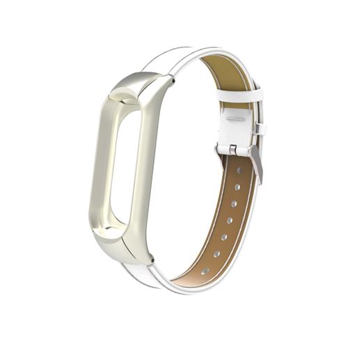 Bracelet en cuir véritable blanc pour votre Xiaomi Mi Band 3