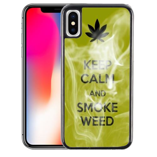 Coque pour iPhone XS keep calm smoke weed