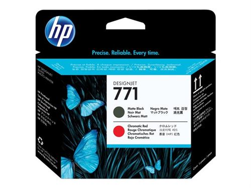 HP 771 - noir mat, rouge chromatique - tête d'impression