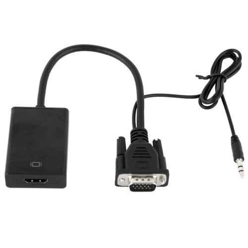 Connectique Câble & adaptateur moniteur Adaptateur VGA + Audio vers Full HD 1080P Convertisseur vidéo HDMI pour HDTV