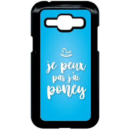 Coque samsung galaxy j1 4g je peux pas jai poney fond bleu
