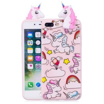 Iphone 8 Plus Coque Protection Tpu Licorne 3d Rose Als54107 Etui