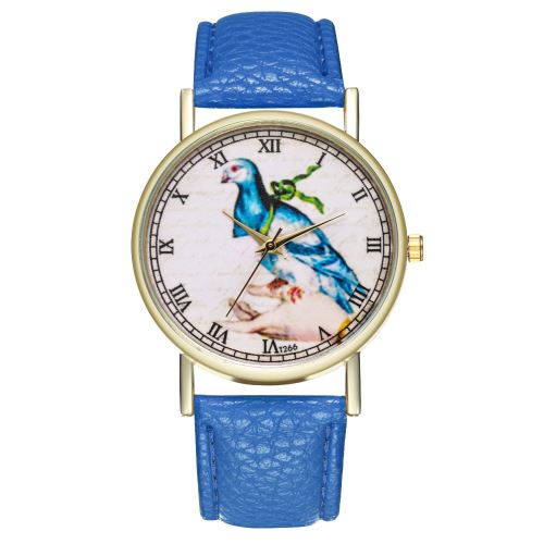 Dames de pigeon messenger classique authentiques regarder la tendance de l'horloge à quartz femelle T266-ABleu foncé