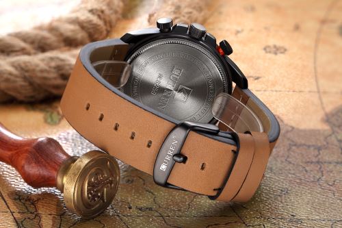 OHP Montre Homme Quartz Brun+Blanc Sport CURREN 8259 .