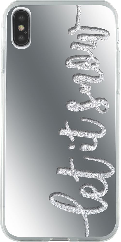 Coque rigide liquide paillettes effet miroir Let it snow pour iPhone X/XS