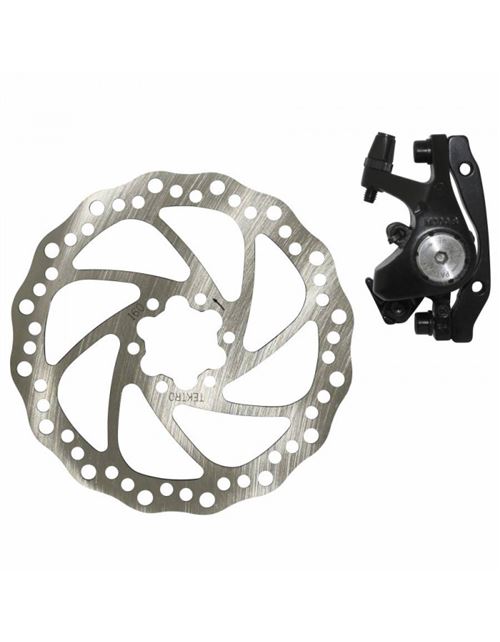 Frein a disque vtt mecanique av (etrier + disque) 160mm post mount + adaptateur international compatible av 160mm et ar 140mm