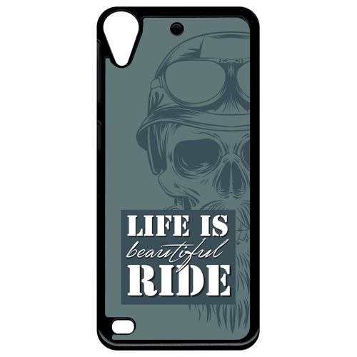 Coque htc desire 630 life is beautiful ride fond bleu vert