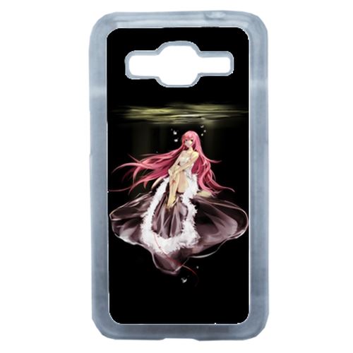Coque Manga Fille Cheveux Rose Compatible Samsung Core Prime Transparent