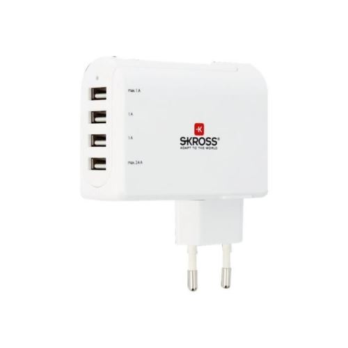 SKROSS Adaptateur secteur 4.8 A 4 connecteurs de sortie (USB)