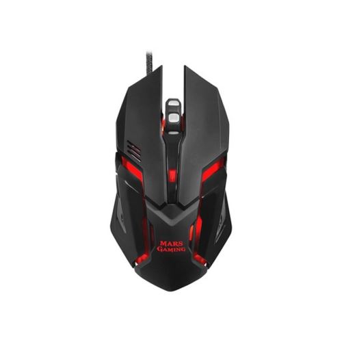 MARS GAMING MRM0 - Souris - droitiers et gauchers - optique - 6 boutons - filaire - USB - noir