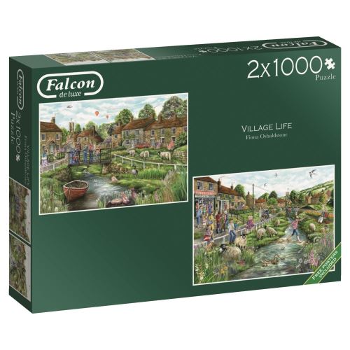 Jumbo Puzzle Falcon Village Life 2 x 1000 pièces