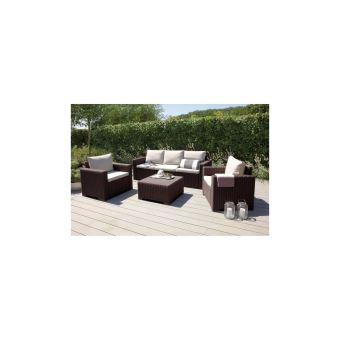 Allibert Salon De Jardin California 5 Places Imitation Resine Tressee Marron Mobilier De Jardin Achat Prix Fnac