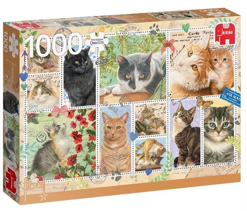 Jumbo puzzle Cat Stamps1000 pièces