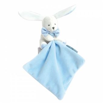 Doudou Lapin avec mouchoir Doudou et Compagnie Bleu