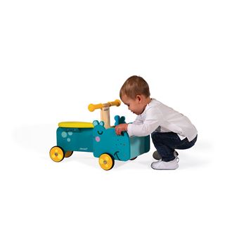 Porteur en bois Janod Hippopotame Porteur bebe a la Fnac