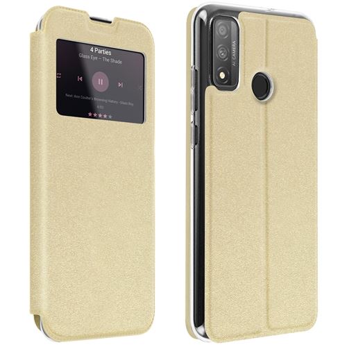 Housse pour Huawei P smart 2020 Fenêtre d'Affichage Porte-carte Support Vidéo doré