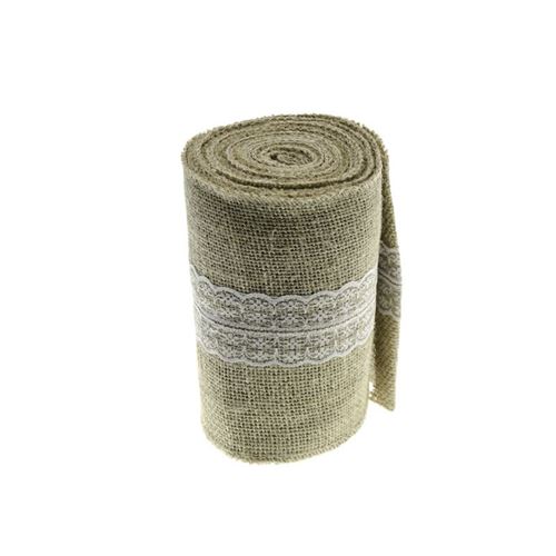 toile de jute avec dentelle 14.5cm*5m - 0881 Chaks