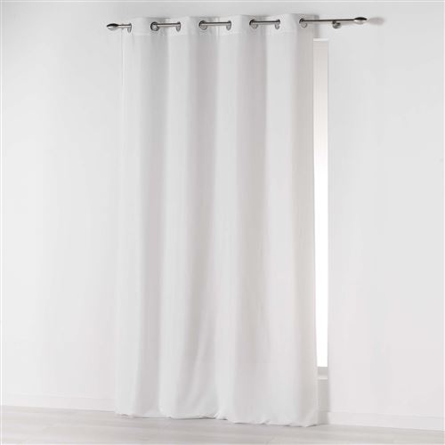 Rideau a oeillets 140 x 260 cm microfibre unie absolu Blanc Douceur d'Intérieur