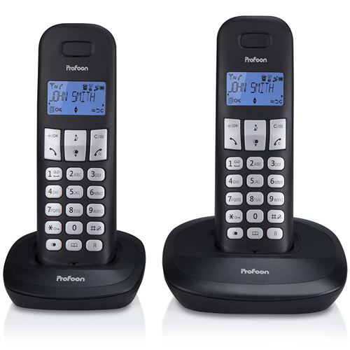 T&eacute;l&eacute;phone sans fil, 2 combin&eacute;s pdx-1120 noir