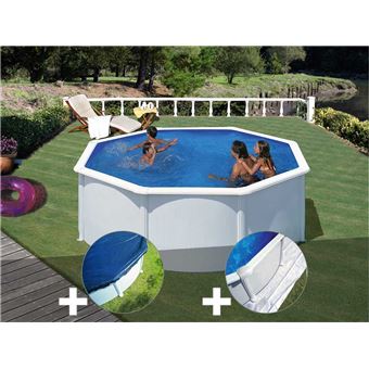 Kit Piscine Acier Blanc Gré Fidji Ronde 320 X 122 M Bâche Hiver