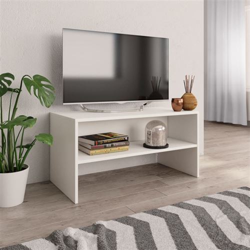 Meuble TV Blanc 80x40x40 cm Bois d'ingénierie