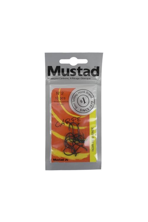 MUSTAD Hameçons Non Montés CARPE NOIR N 4 X 10