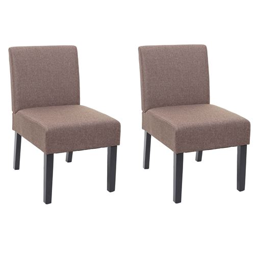 2x chaise de salle à manger MENDLER HWC-F61, fauteuil lounge, tissu/textil marron