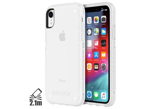 Griffin Survivor Strong - Achterzijde behuizing voor mobiele telefoon - polycarbonaat - transparant - voor Apple iPhone XR