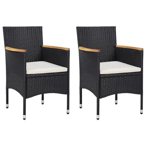 Chaises de salle à manger de jardin 2 pcs Noir