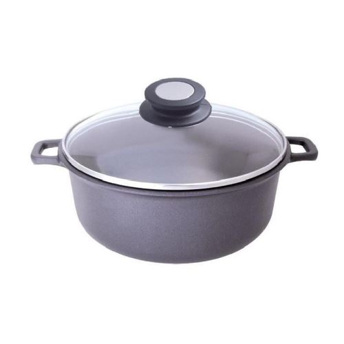 DE BUYER Coquelle choc extreme fonte et aluminium - Couvercle en verre - ø 24 cm