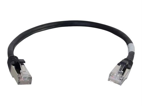 C2G Cat6a Booted Shielded (STP) Network Patch Cable - cordon de raccordement - 30 cm - noir