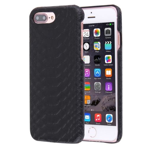iPhone 8 Plus Coque Protection Plastique Noir texture Peau de Serpent ALS41694