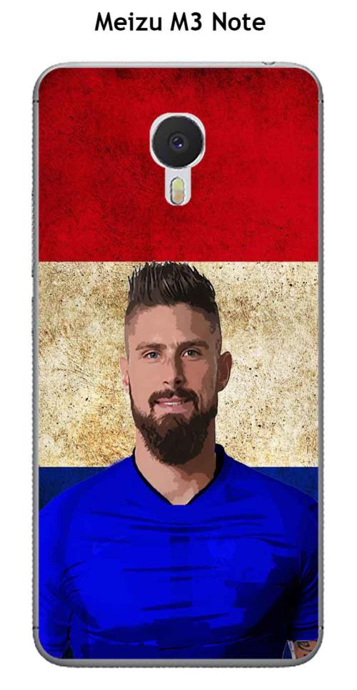 Coque TPU gel souple Meizu M3 Note design Giroud & Drapeaux
